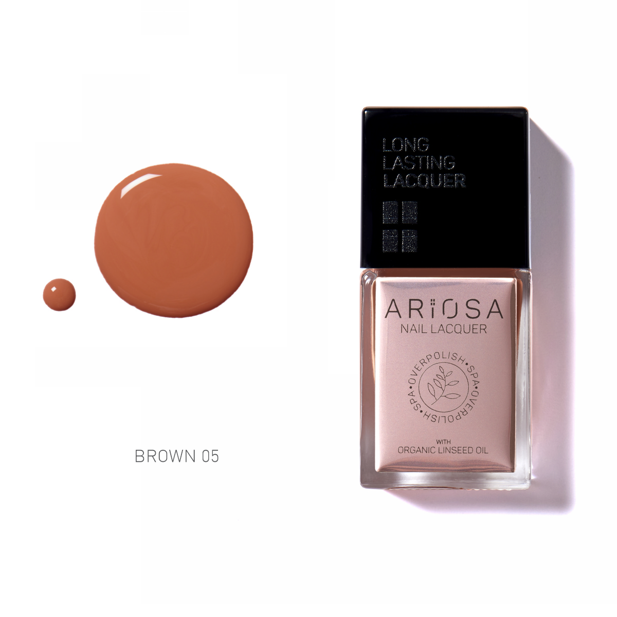 Ariosa Nail Laquer - BROWN05 15ml - Smalto Ultracoprente Linea Marrone (8572217491799)